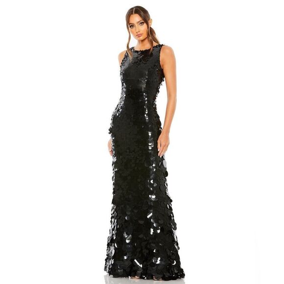 Mac Duggal 5959 Sleeveless Disc Sequin Gown Dress - Picture 3 of 13